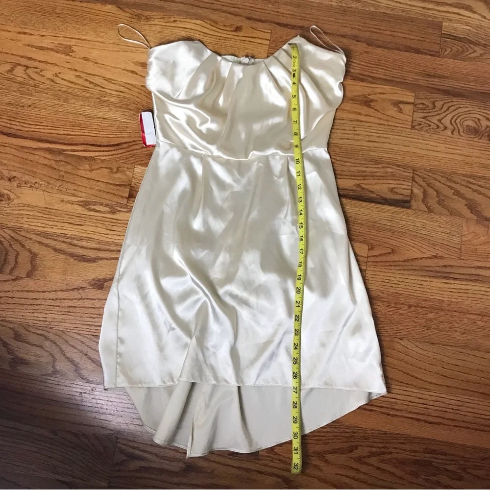 ASOS Champagne Strapless Satin Dress NWT - Picture 9 of 10